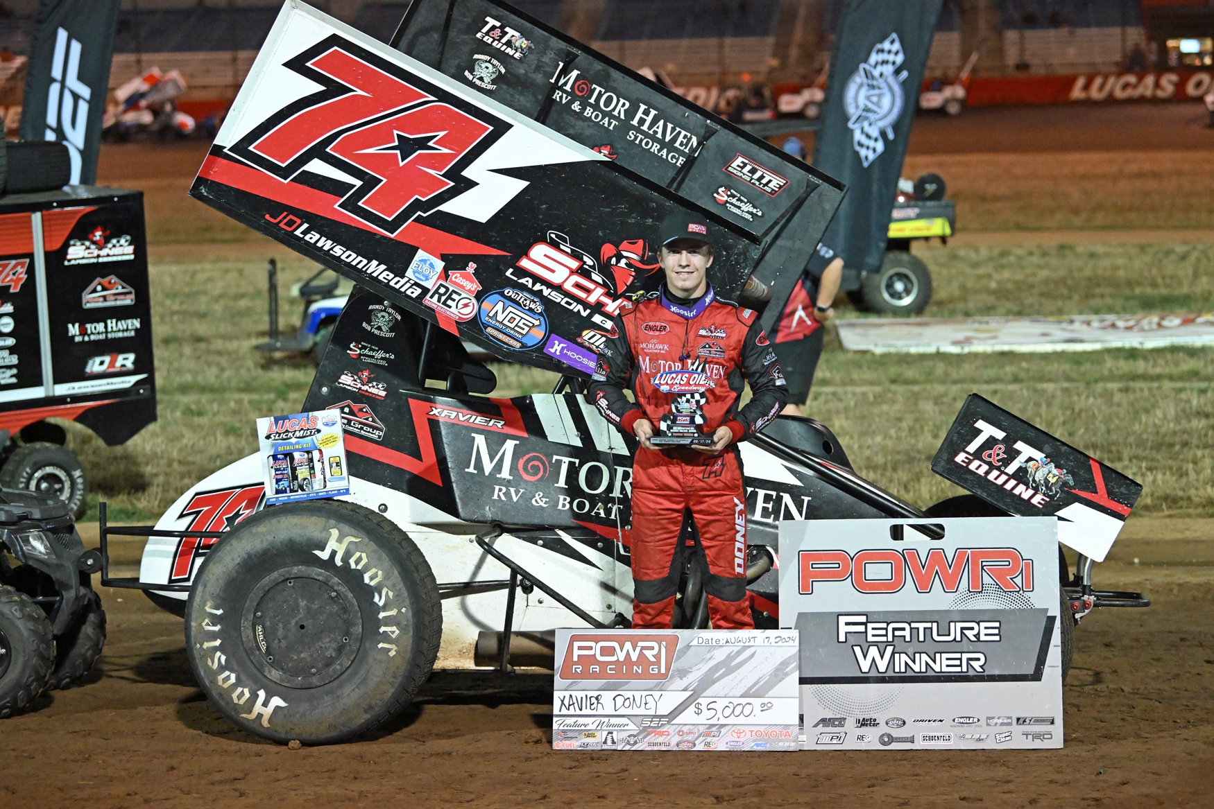 RacinBoys News - Xavier Doney celebrates first 410 Sprint Car win